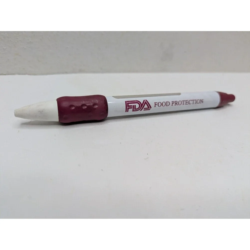 Vintage FDA Food Protection Rep Wide Body Message Black Pen USA Retractable